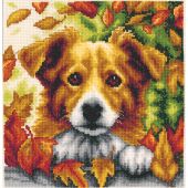 Kit broderie point de croix - Vervaco - Chien en automne