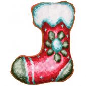Kit de coussin gros trous - Vervaco - Chaussette de Noël