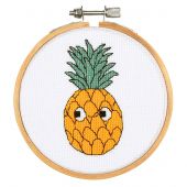 Kit broderie point de croix avec tambour - Vervaco - Ananas