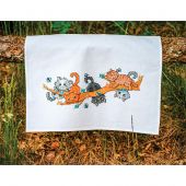 Kit de serviette de cuisine à broder - Vervaco - Jouer avec des chatons