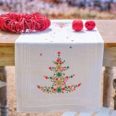 Kit de chemin de table à broder - Vervaco - Arbre de Noël avec décoration