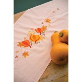 Kit de chemin de table à broder - Vervaco - Citrouilles d'automne