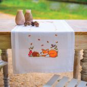 Kit de chemin de table à broder - Vervaco - Animaux d'automne