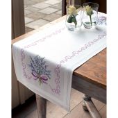 Kit de chemin de table à broder - Vervaco - Bouquet de lavande