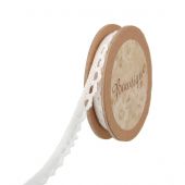 Dentelle en bobine - Bowtique - Bobine de dentelle coton blanc - 8 mm