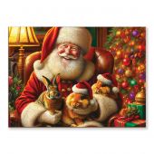 Puzzle Bois - Wooden City - Santa et ses lapins - 150 pièces