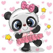 Kit de broderie Diamant - Wizardi - Panda ballerine