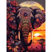 Kit de broderie Diamant - Wizardi - Eléphant