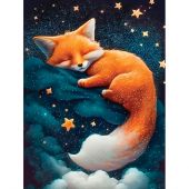 Kit de broderie Diamant - Wizardi - Fox dreams
