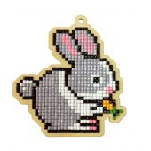 Support bois broderie Diamant - Wizardi - Lapin
