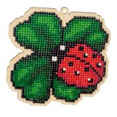Support bois broderie Diamant - Wizardi - Coccinelle