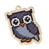 Support bois broderie Diamant - Wizardi - Hibou