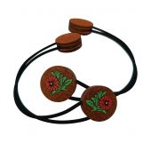 Support aiguilles - Wizardi - 2 porte-aiguilles - Fleurs rouges