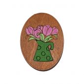 Support aiguilles - Wizardi - Boîte aimantée pour aiguilles - Tulipes roses