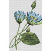 Kit broderie point de croix - Yumatex - Les lotus bleus