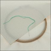 Toile à broder en coupon - LMC - Lot de 2 toiles PVC écru chiné clair 5.5