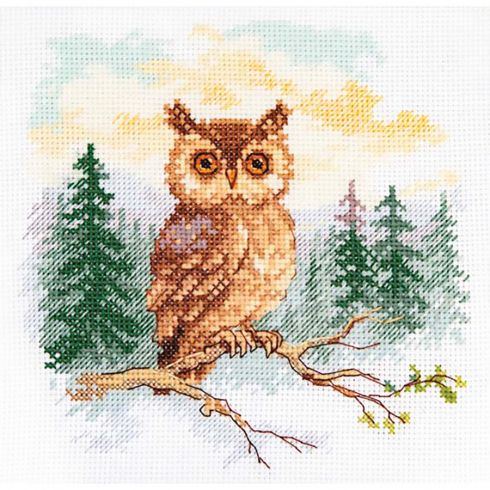 Kit Broderie Point De Croix DIY 65x40 Cm – Maison De Campagne, Toile Imprimée & Fils Inclus