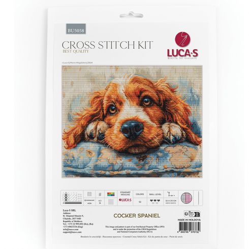 Kit Broderie Point De Croix Avancé – Caniche Adorable Qui Remue La Queue, 11CT 40x50 Cm, Toile Précise Et Fils Éclatants