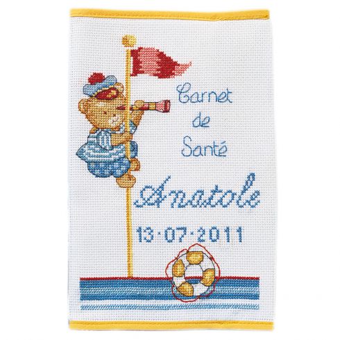 Protège Carnet De Santé Bébé A5 Ours - Rabats Ordonnances, Compartiments Carte Vitale & Stylos, Format 15x21 Cm, Motif Adorable