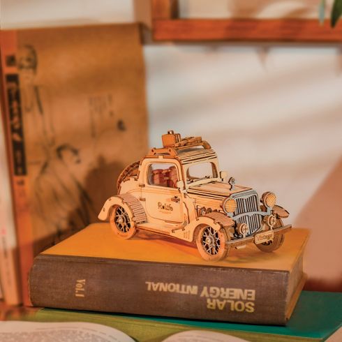 ROKR Puzzle 3D en bois de Voiture de Course Maquette en bois a Construire, Modèles d'engrenages