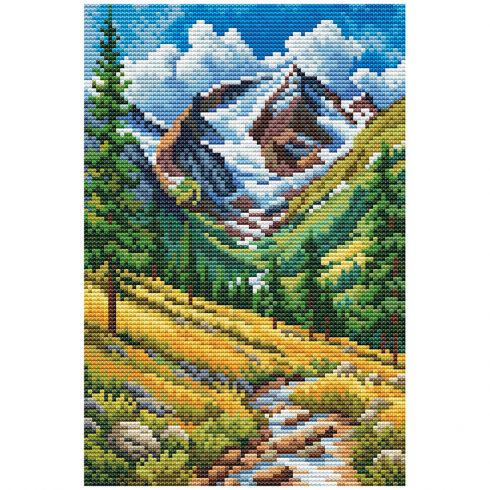 Kit broderie point de croix - Chemin de montagne - RTO