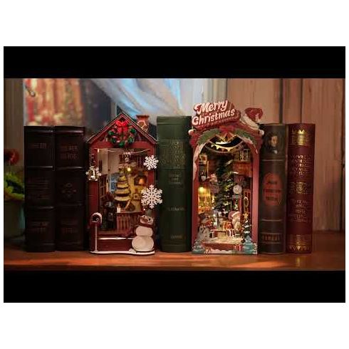 Rolife Maison Miniature Étal De Bonbons De Noël – 170 Pièces Puzzle 3D En Bois – Book Nook à Monter Sans Colle – Décoration Féérique
