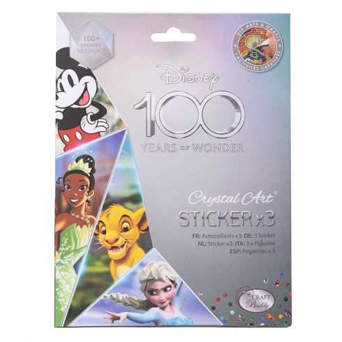 Sticker broderie Diamant - Pochette de 3 stickers 100 ans Disney - Crystal  Art D.I.Y
