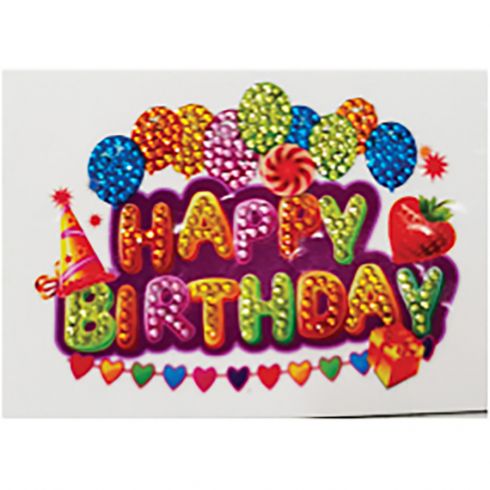 Sticker Broderie Diamant Autocollant Joyeux Anniversaire Crystal Art D I Y