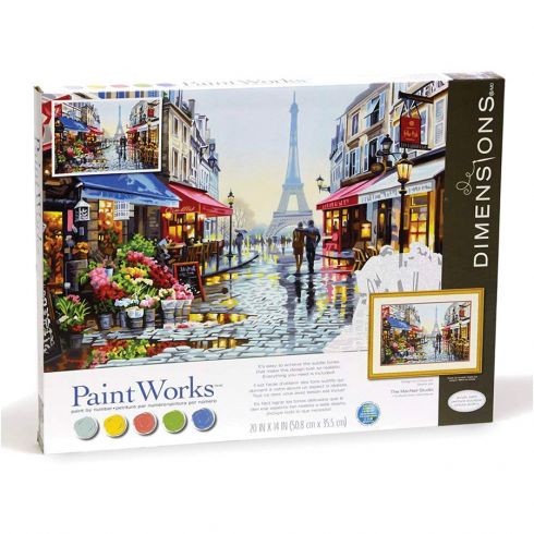 Kit de peinture par numéro - Boutique de fleurs à Paris - Dimensions