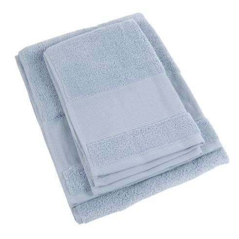 Serviette de toilette à broder - Lot de 2 serviettes éponge Bleu