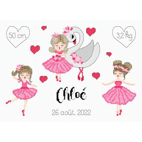 Kit broderie point de croix Ma petite ballerine Princesse