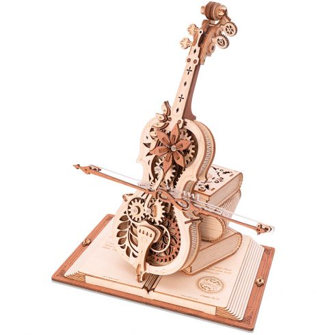 Puzzle Mécanique 3D Bois - Boîte à musique - Violoncelle magique - ROKR