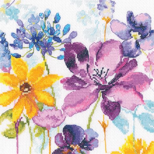 Kit broderie point de croix - Les fleurs du bonheur 2 - RTO
