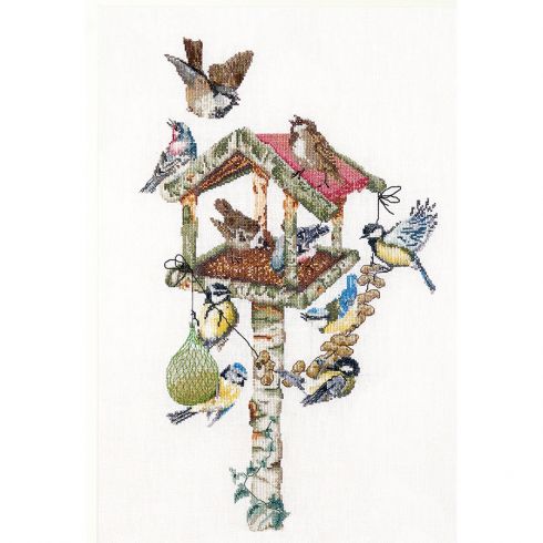 Kit De Broderie Au Point De Croix Motif Oiseau Jaune Et Fleurs