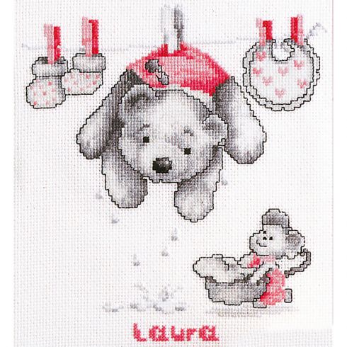 Kit Point De Croix Naissance Linge Vervaco Kit Point De Croix Naissance Linge Vervaco