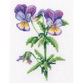 Kit broderie point de croix - Violettes - RTO