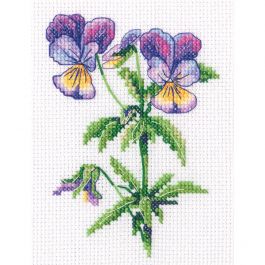 Kit broderie point de croix - Violettes - RTO
