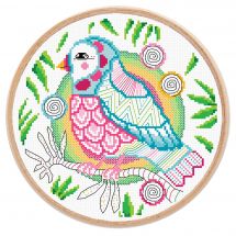 Kit broderie point de croix - Marie Coeur - Monde en couleurs - La mésange