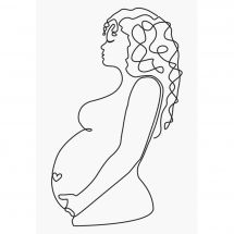 Kit au point de broderie  - Marie Coeur - Line art - En attendant bébé