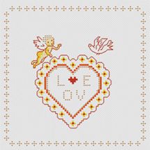 Kit point de croix avec perles - Marie Coeur - Love