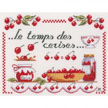 Kit broderie point de croix - Marie Coeur - Le temps des cerises