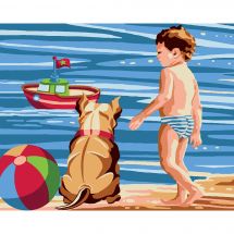 Kit de canevas pour enfant - Luc Créations - Jeu sur la plage