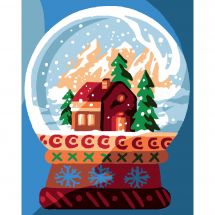 Kit de canevas pour enfant - Luc Créations - Boule à neige de Noël