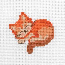 Kit broderie point de croix pour enfant - Anchor - Chat dormant