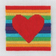 Kit de canevas pour enfant - Anchor - Coeur arc-en-ciel