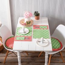 Kit couture - Anchor - Kit sets de table à confectionner vert/rose