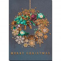 Kit de broderie avec perles - Abris Art - Couronne de Noël