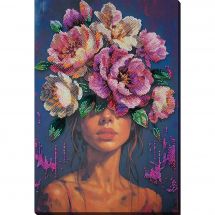 Kit de broderie avec perles - Abris Art - Pensées florissantes