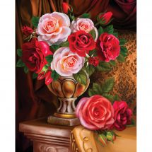 Kit de broderie Diamant - Diamond Painting - Roses nobles