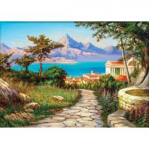 Kit de broderie Diamant - Diamond Painting - Ville à la mer